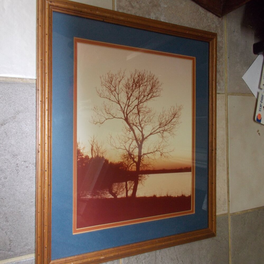 Vintage winter land seascape professionally framed print